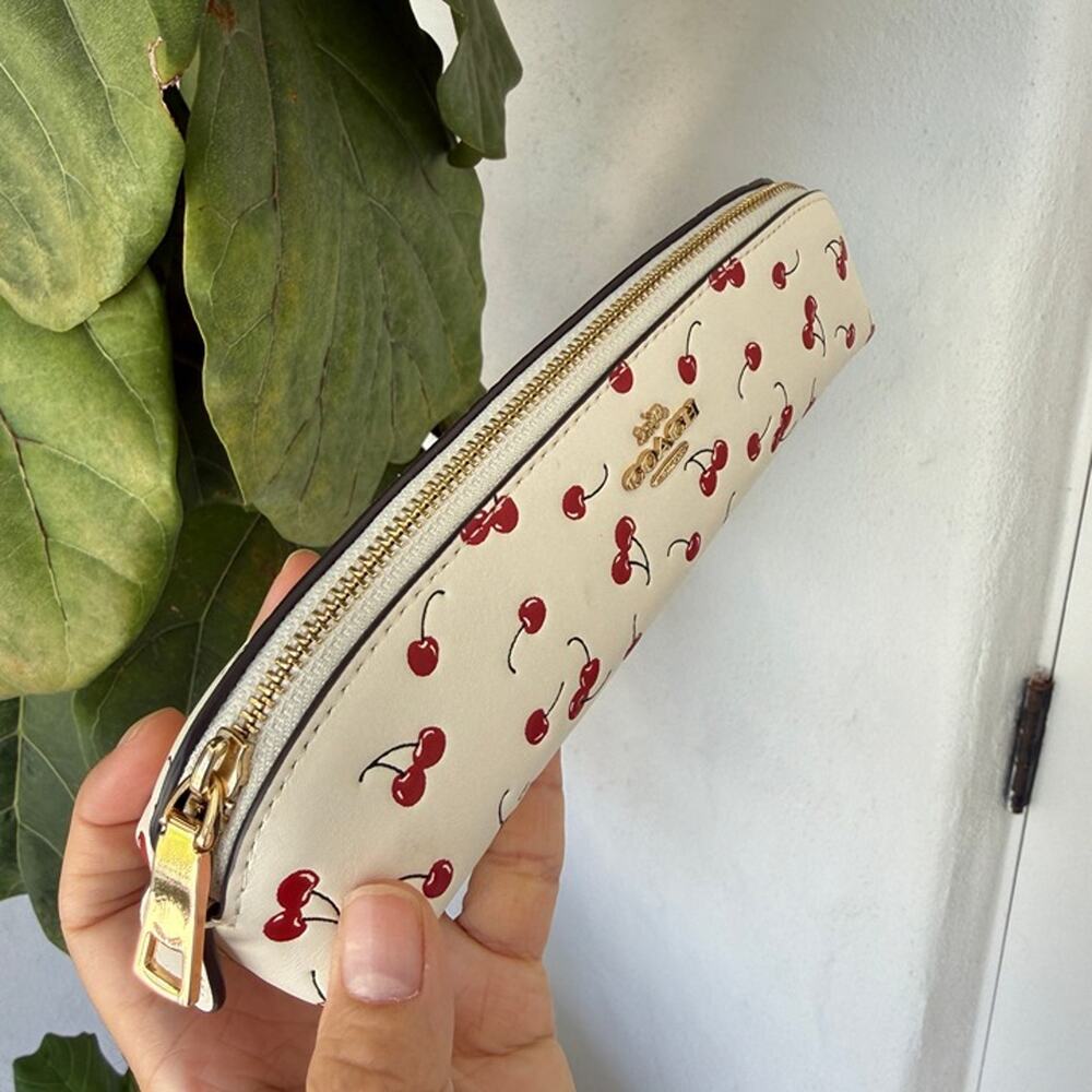 Bundle‼️Coach Sunglass Case Cherry Print CFA49 & Pencil Case CFA45 - Picture 3 of 9